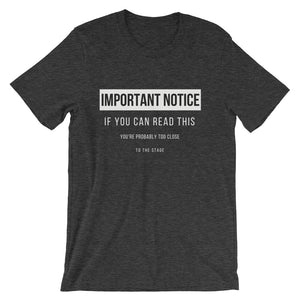 Important Notice: If You Can Read This Tee - Indie Band Coach