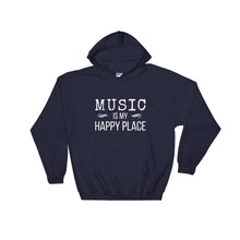 Load image into Gallery viewer, Music Is My Happy Place Hooded Sweatshirt - Indie Band Coach