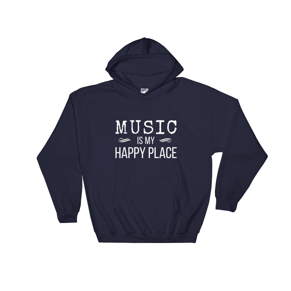 Music Is My Happy Place Hooded Sweatshirt - Indie Band Coach