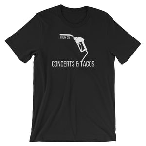 I Run On: Concerts & Tacos Tee - Indie Band Coach
