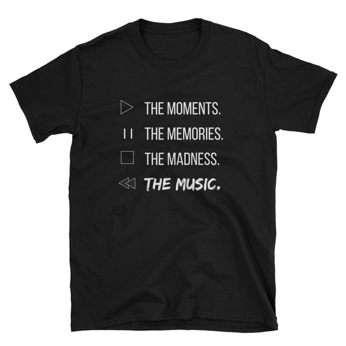 Play The Moments / Pause the Moments Music Tee - Indie Band Coach